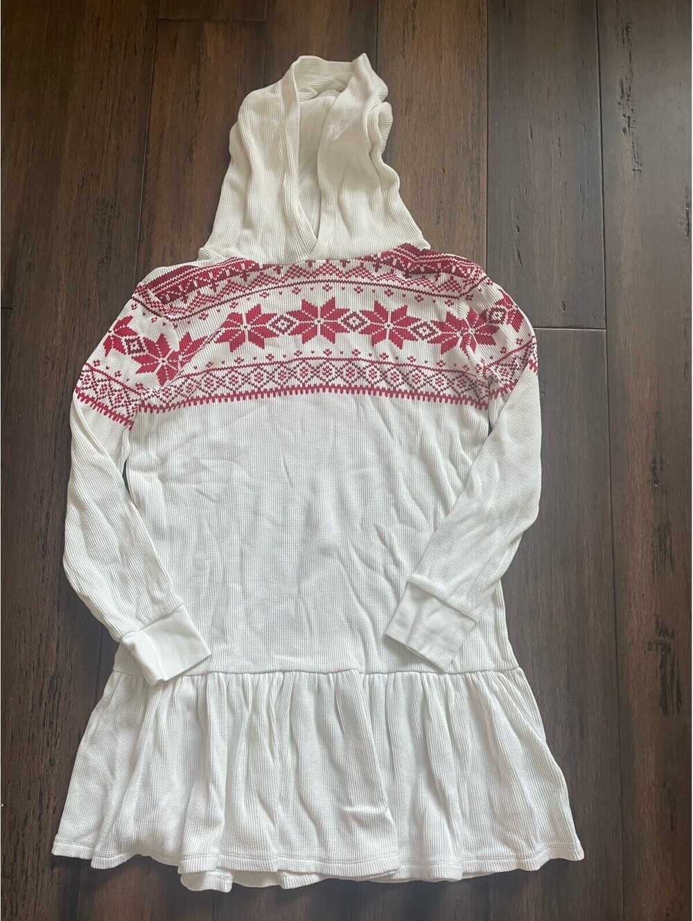 Polo Ralph Lauren Girls Dress Size LG 12-14 Fair Isle Nordic Waffle Knit Hoodie